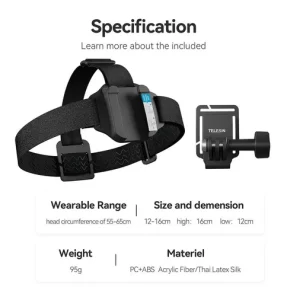 Telesin 2-in-1 Quick Release Head Strap  Cap Clip